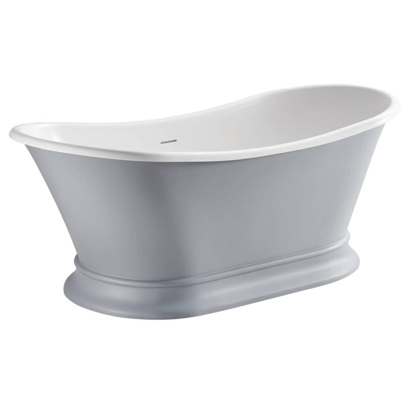 Kingston Brass VRTDS6830 Arcticstone 67" Free Standing Solid Surface - Matte Gray/Glossy White
