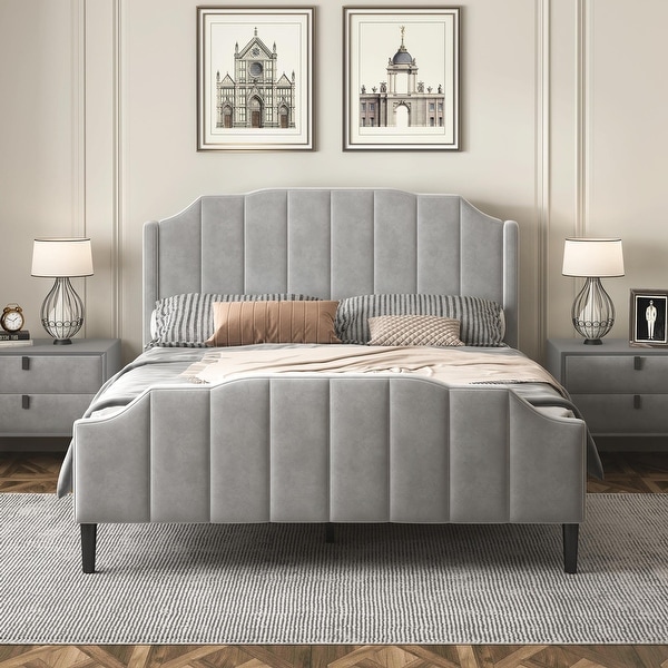 ファム Alazyhome Vintage Metal Platform Bed Frame, Non-Squeak - Bed