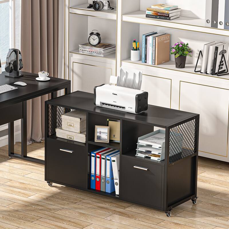 Large Lateral File Cabinets Mobile Filing Cabinet for Home Office