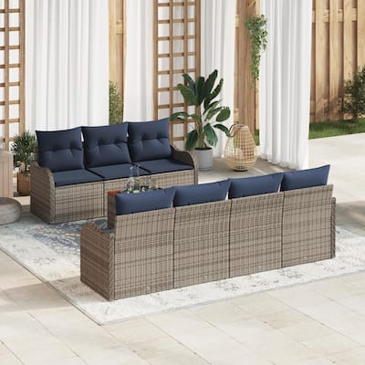 vidaXL 8 Piece Garden Sofa Set with Cushions - 90.9×24.4×27.2