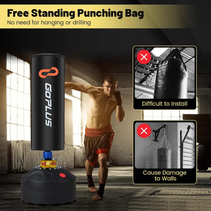 Costway Freestanding Punching Bag with Stand Suction Cup Base 5-layer - See Details
