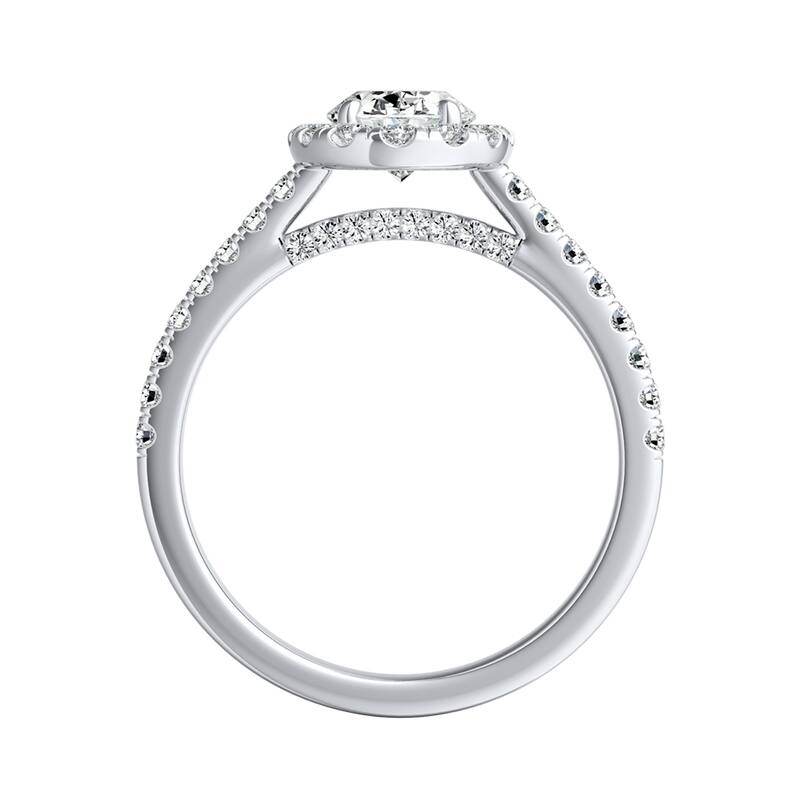 Auriya 14k Gold 9/10ctw Oval-cut Halo Diamond Engagement Ring