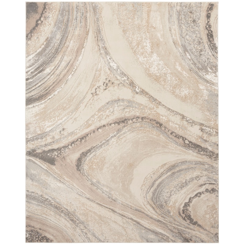 Nourison Brushstrokes Indoor only Abstract Area Rug - 9' x 12' - Cream Grey - Rectangle