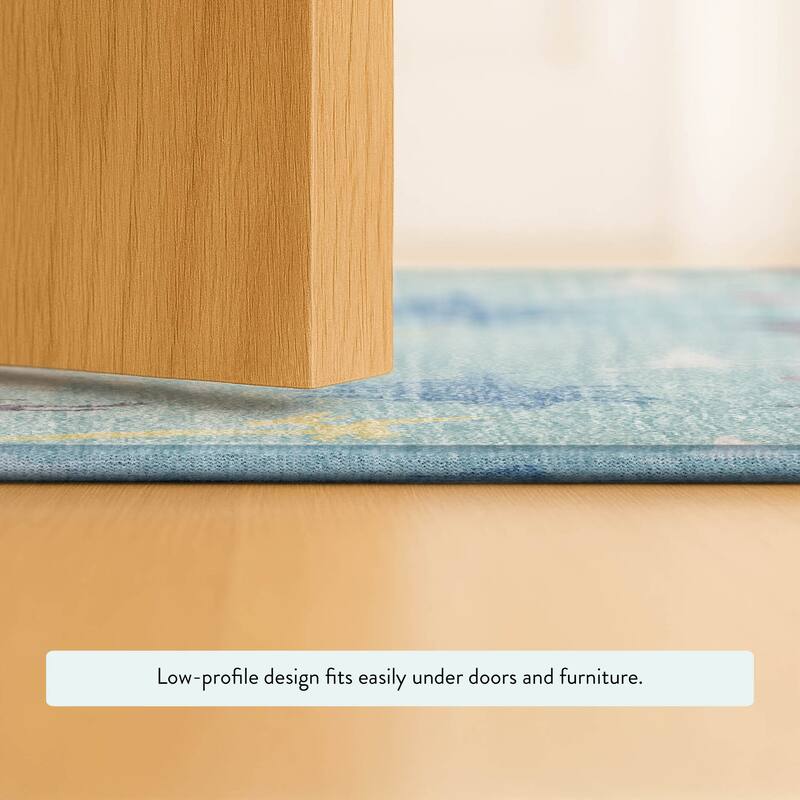 Machine Washable Indoor/ Outdoor Modern Dinosaur Chantille Rug