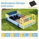preview thumbnail 8 of 8, Costway Kids Wooden Sandbox, Large Car-Theme Sand Box with Bottom