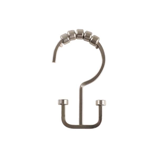 Utopia Alley Deco Flat Double Roller Shower Curtain Hooks Satin Nickel Brushed Nickel Overstock 20087051