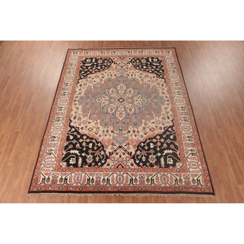 Heriz-Serapi Area Rug Hand-Knotted Bedroom Wool Carpet - 8'10"x 11'9"