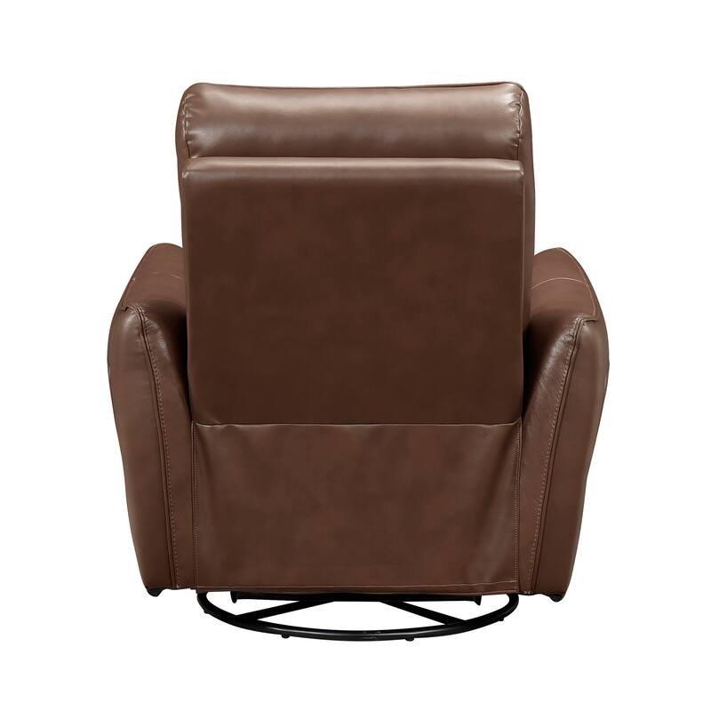 Esther 36" Leather Swivel Glider Recliner - Pull-Handle Motion