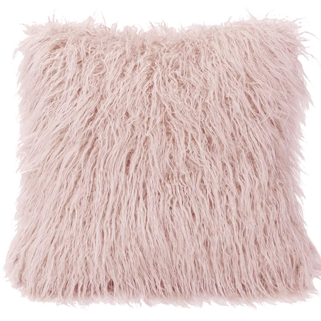 HiEnd Accents Mongolian Faux Fur Euro Sham, 27"x27"