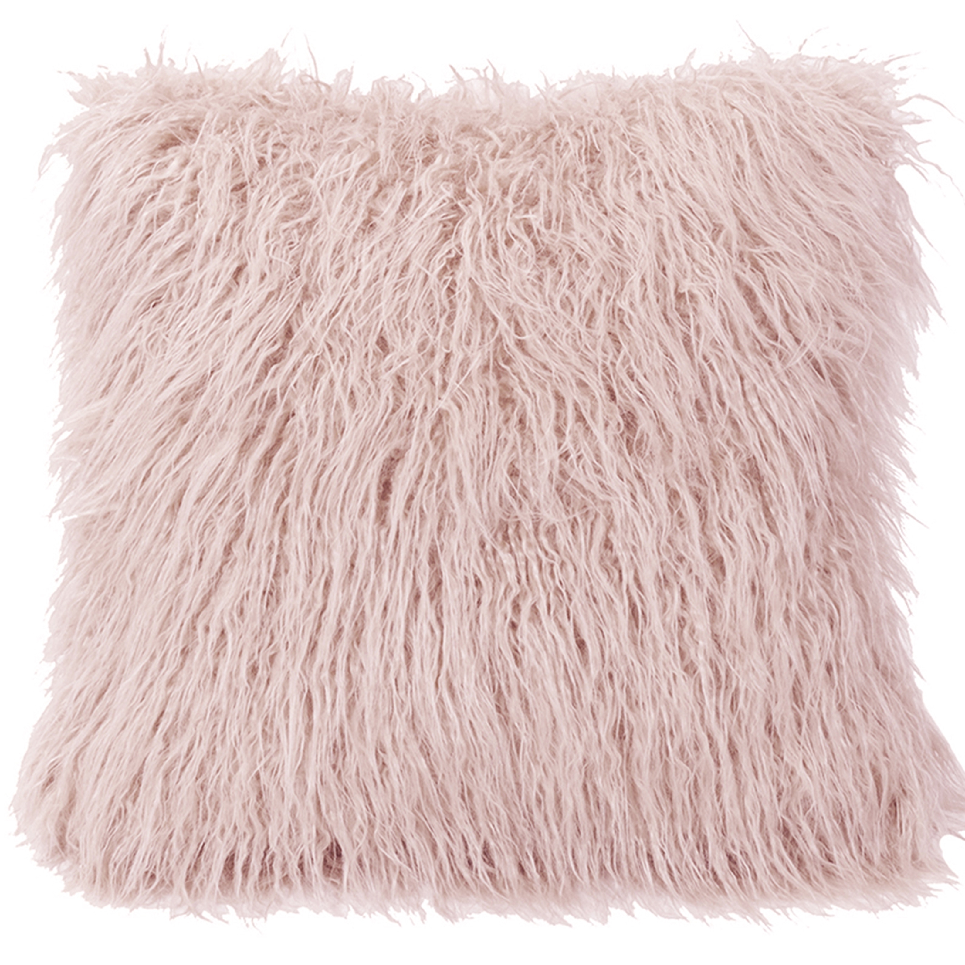 HiEnd Accents Mongolian Faux Fur Euro Sham, 27"x27"