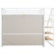preview thumbnail 10 of 17, White Full Size Loft Bed with Wardrobe and Storage Shelves