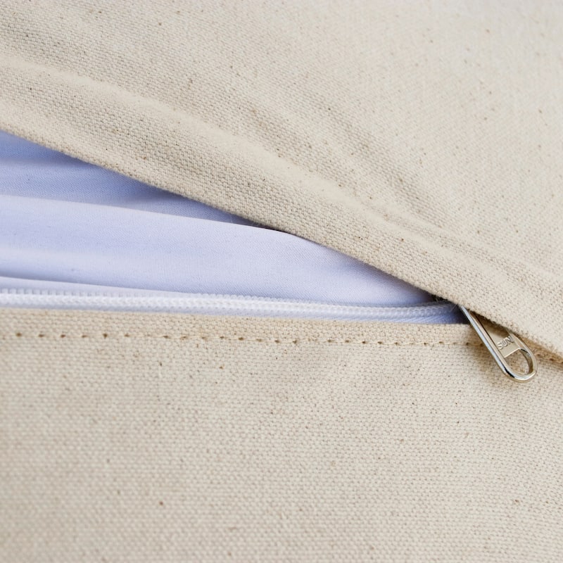 Sevita Ivory/Brown Color Block Faux Leather Square Throw Pillow