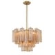 preview thumbnail 2 of 5, Addis 6 Light Aged Brass Chandelier - 19.75"W x 14"H x 19.75"D