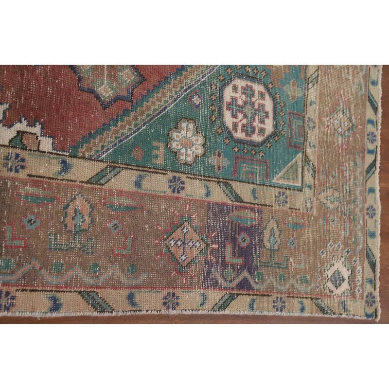 Distressed Tabriz Persian Antique Rug Home Décor Handmade Wool Carpet - 6'6" x 9'8"