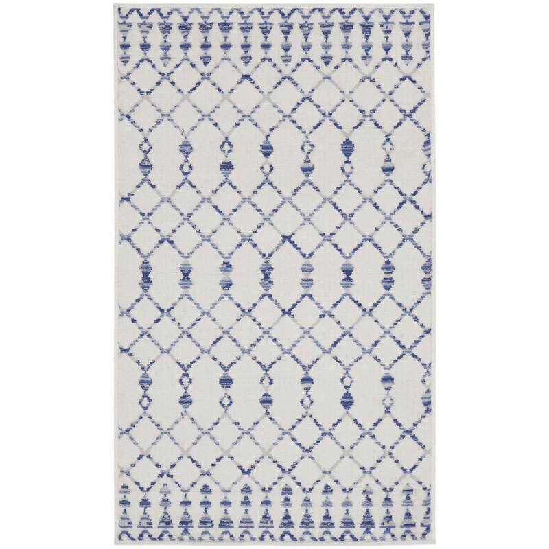 Buxa Power Loomed Geometric Modern Stain Resistant Area Rug By HomeRoots - 60' X '36' X '0.39