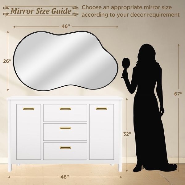 Irregular Wall Mirror Asymmetrical Decorative Wall Mirror - On