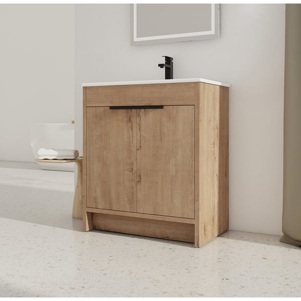 Freestanding Bathroom Vanity with Sink/Soft Close Doors/Solid Wood ...