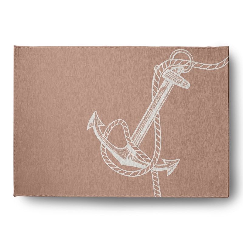 Anchored Nautical Chenille Rug - Mauve - 5' x 7'