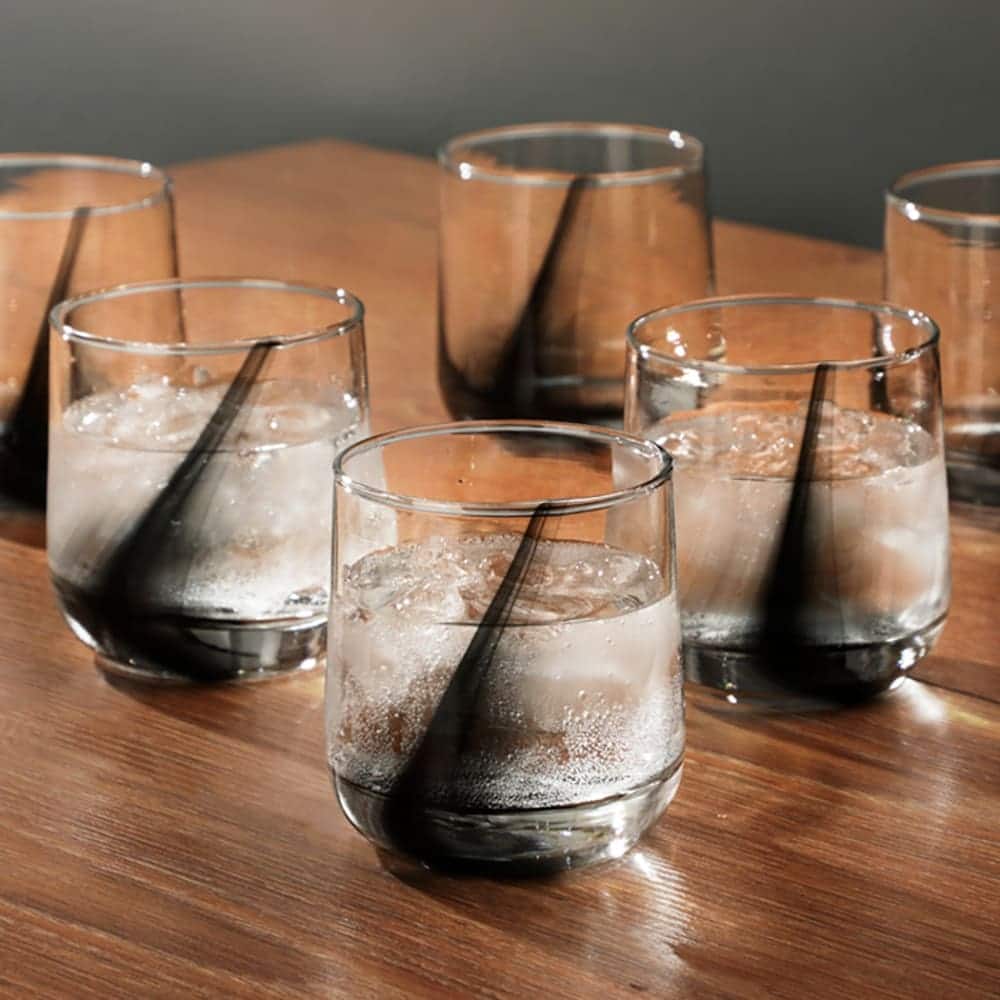 Libbey Ascent Black Ribbon Rocks Glasses, 13 ounce, Set of 8 - Set of 8