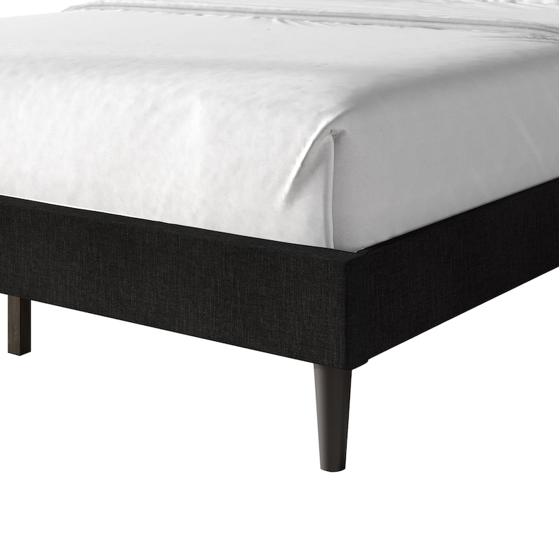 CraftPorch Elegance Wingback Upholstered Linen Bed