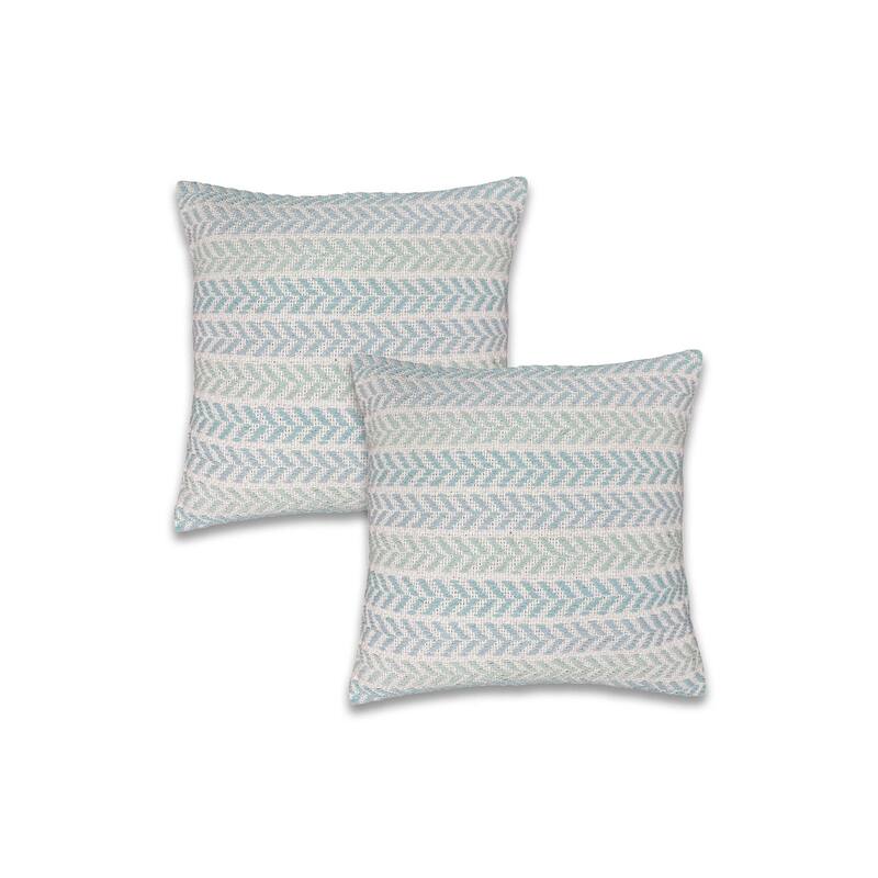 Sevita Beachside Chevron Natural Cotton Square 18"x18" Throw Pillow, Set of 2 or 4