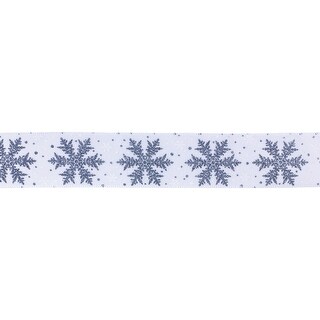 Glittered Snowflake Ribbon (Set of 2) - Bed Bath & Beyond - 37973191
