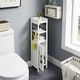 preview thumbnail 28 of 28, Slim Bathroom Cabinet Small Bathroom Storage Corner Floor Cabinet with Magnetic Doors and Shelves Toilet Paper Holder