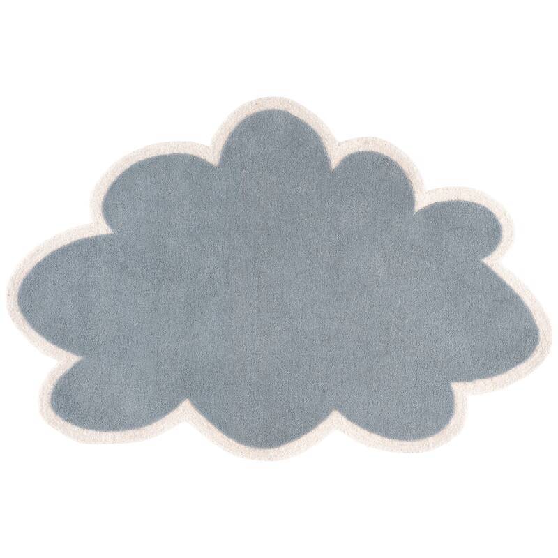 SAFAVIEH Handmade Kids Shannen Wool Rug - 4' x 6' - Blue/Ivory