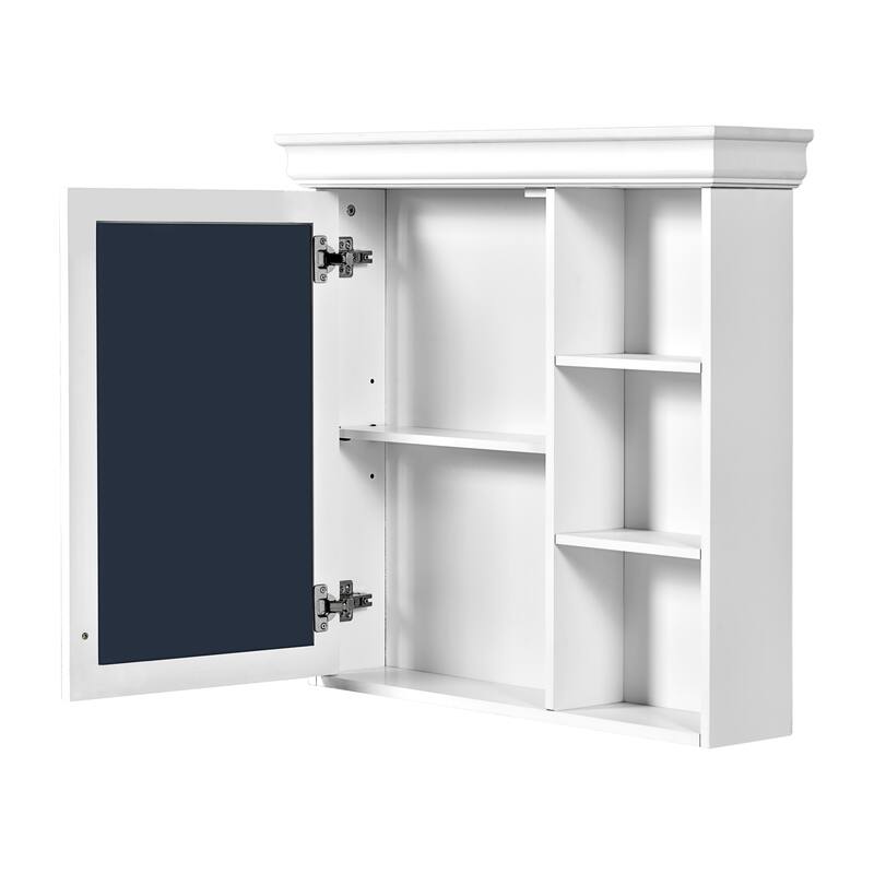 Mirrored Cabinet for Bathroom Wall Cabinet Storage Medicine Cabinet with Open Shelves and Adjustable Internal Shelf Heights