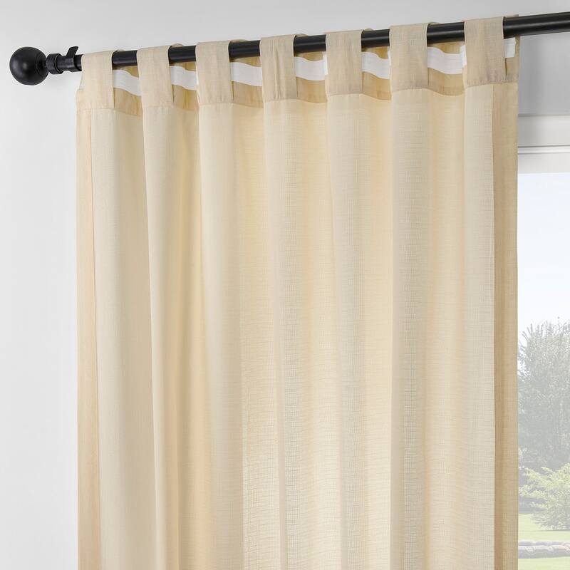 Exclusive Fabrics Rustic Linen Weave Light Filtering Curtains for Bedroom & Living Room Curtains - 2 Panel Drapes