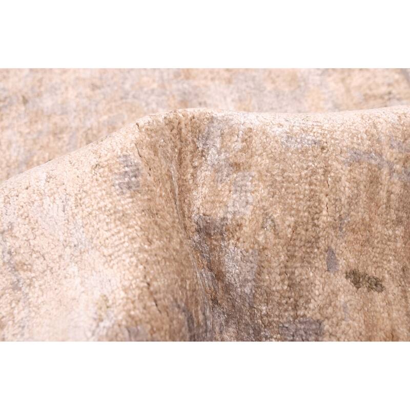 ECARPETGALLERY Hand-knotted Legacy Tan Silk Rug - 6'4 x 9'9
