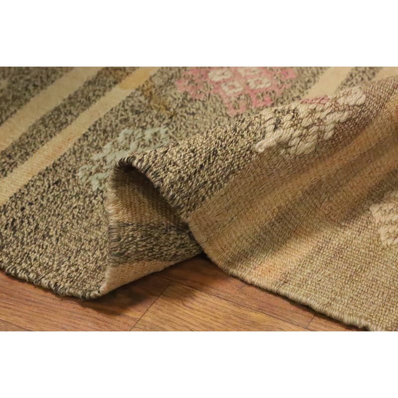 Hand Woven Oriental 100% Wool Carpet Southwestern Tribal Multi-Colored Kilim Area Rug - 8' 5'' X 5' 10''