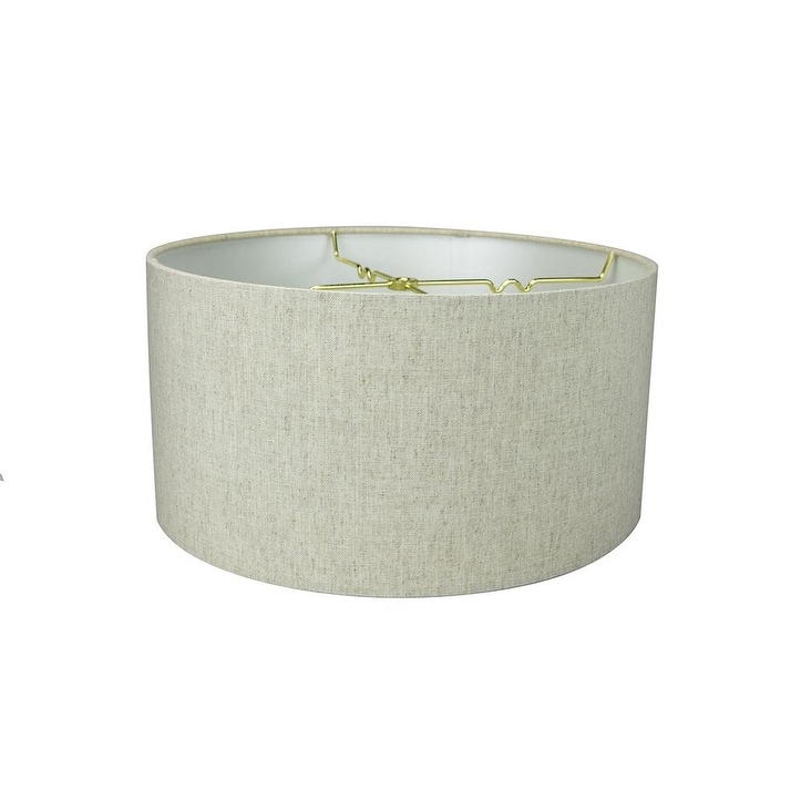 Textured Oatmeal Hardback Drum Lampshade 16x16x9