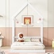preview thumbnail 12 of 28, Full Size Pine Wood Headboard Floor Bed with Guardrails, No Slats