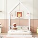 preview thumbnail 55 of 61, Pine Wood Roof-framed Headboard Floor Bed