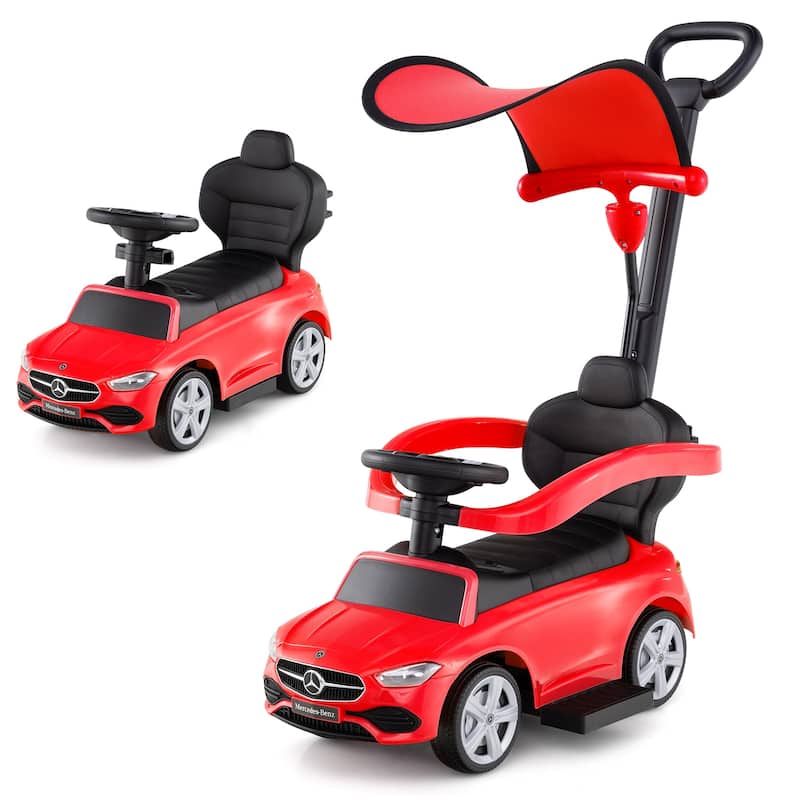 Costway Kids Ride on Push Car Mercedes-Benz Licensed 3-in-1 Sliding - Red