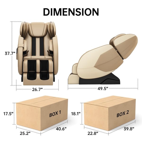 dimension image slide 2 of 5, Ukuowu Favor-MM350 heated Full Body Massage Chair with zero gravity mode and Bluetooth music player