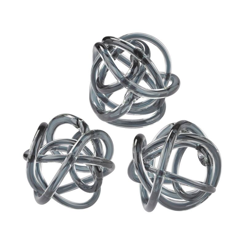Elk Home Glass Knot Gray Glass Ornamental Accessory
