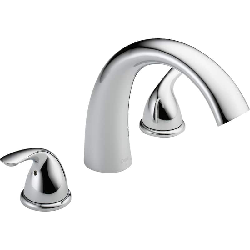 Delta Classic Deck Mounted Roman Tub Filler Trim with Metal Lever - Chrome