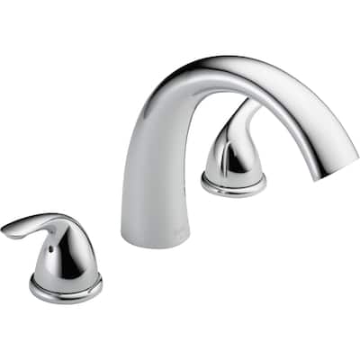 Delta Classic Deck Mounted Roman Tub Filler Trim with Metal Lever