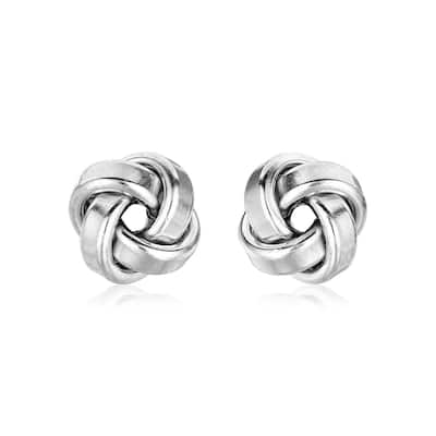 Petite Sterling Silver Polished Love Knot Earrings