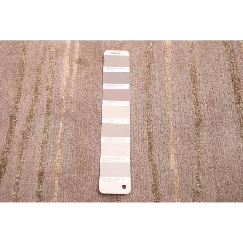 ECARPETGALLERY Hand-knotted Opulence Grey, Taupe Silk, Wool Rug - 8'1 x 9'10