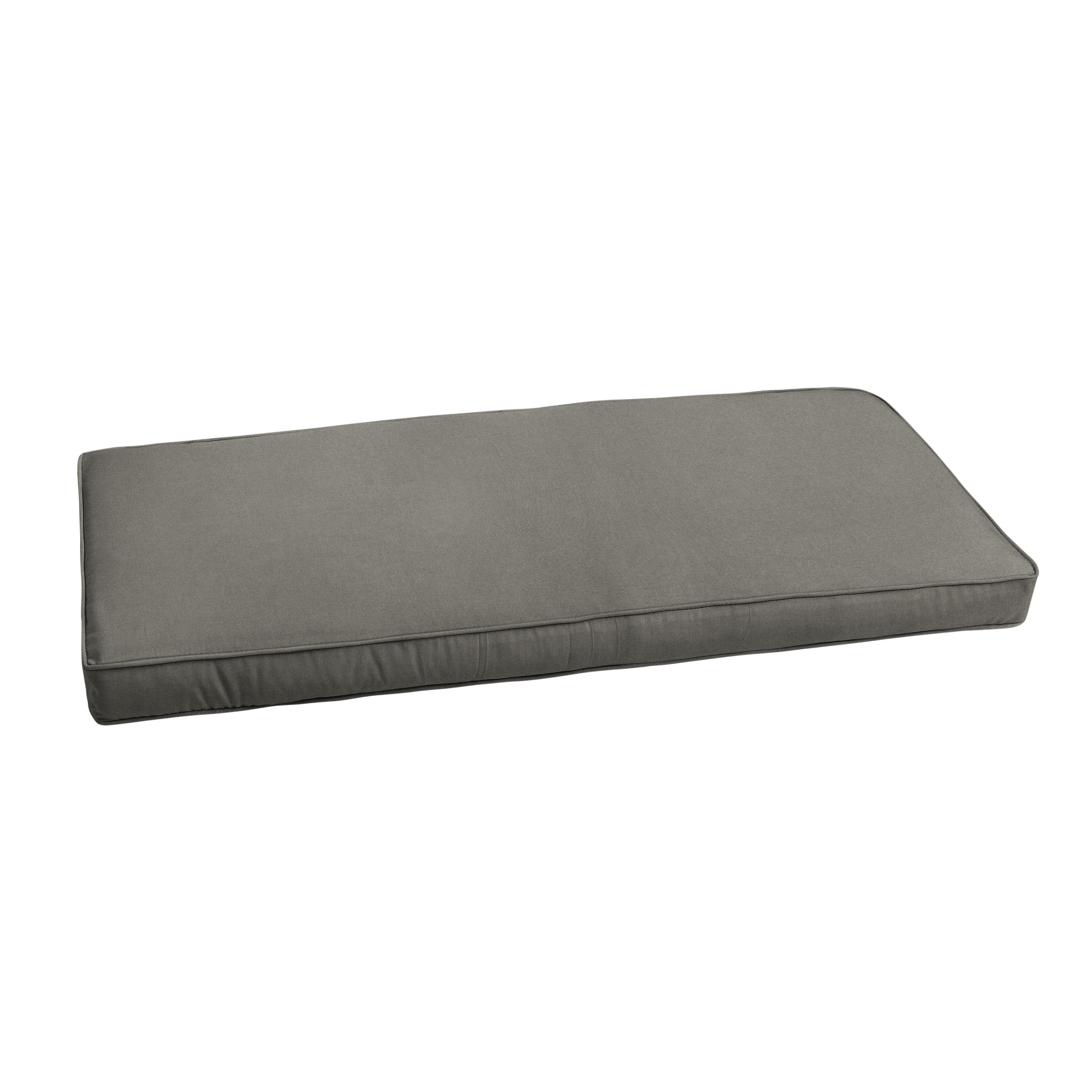 Sunbrella Charcoal Grey Indoor/ Outdoor Corded Bench Cushion