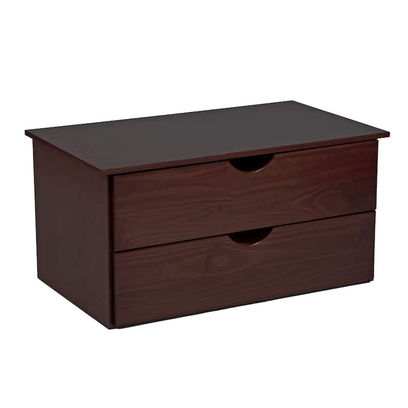 Palace Imports 100% Solid Wood 2-Drawer Internal Chest for Kyle Wardrobe Armoires - Java