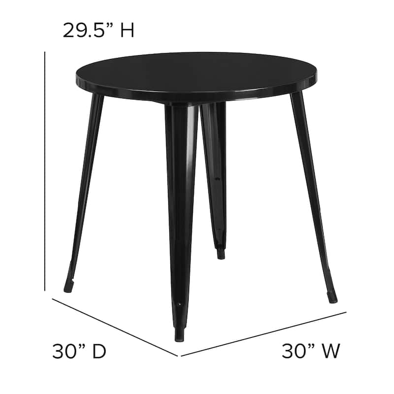 30'' Round Metal Indoor-Outdoor Table - 30"W x 30"D x 29.5"H