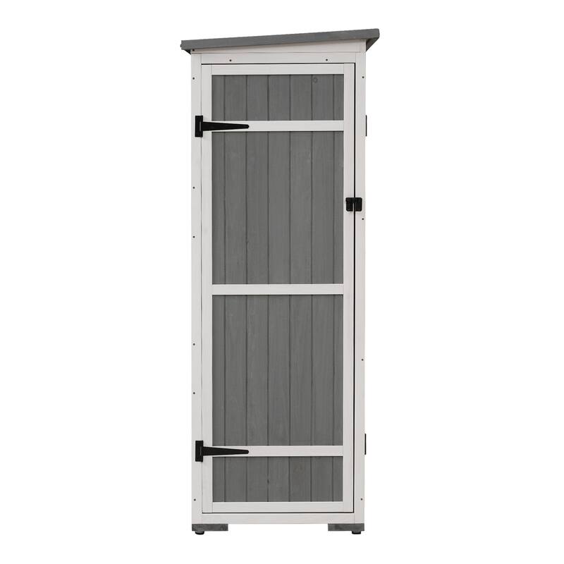 Outdoor 5.5ft Hx4.1ft L Wood Storage Shed, Garden Tool Cabinet with Lockable Doors