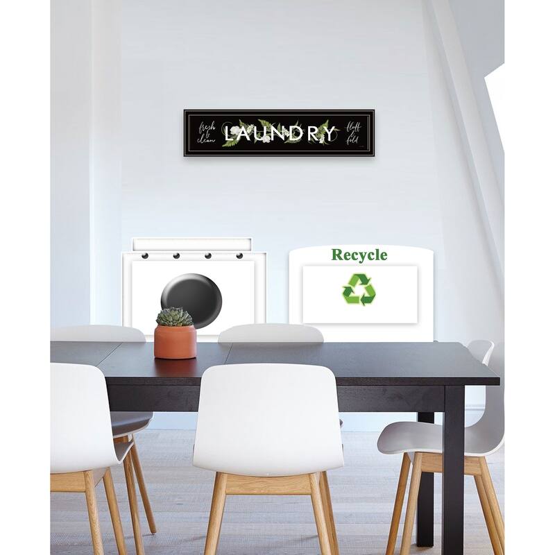TrendyDecor4U Traditional "Laundry-Fresh & Clean" Framed Print Wall Art by House Fenway - Blue, Green, White, Earthtones