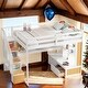preview thumbnail 2 of 11, Kid Bed Frame Full-Size Loft Bed with Desk & Storage, White & Natural