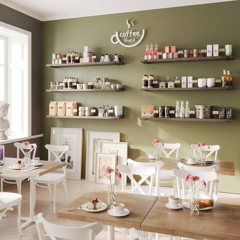 Wallniture Forte Wood Board 60" Long, 11.25'' Deep, 1.5" Thick, Wood Floating Shelf for Wall with Heavy Duty Metal Brackets, 1pc