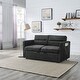 preview thumbnail 3 of 7, Modern Chenille Padded Loveseats Sofa Bed with Pull-out Bed with 3 Positions Adjsutable Back and Two Arm Pocket, Plastic Leg